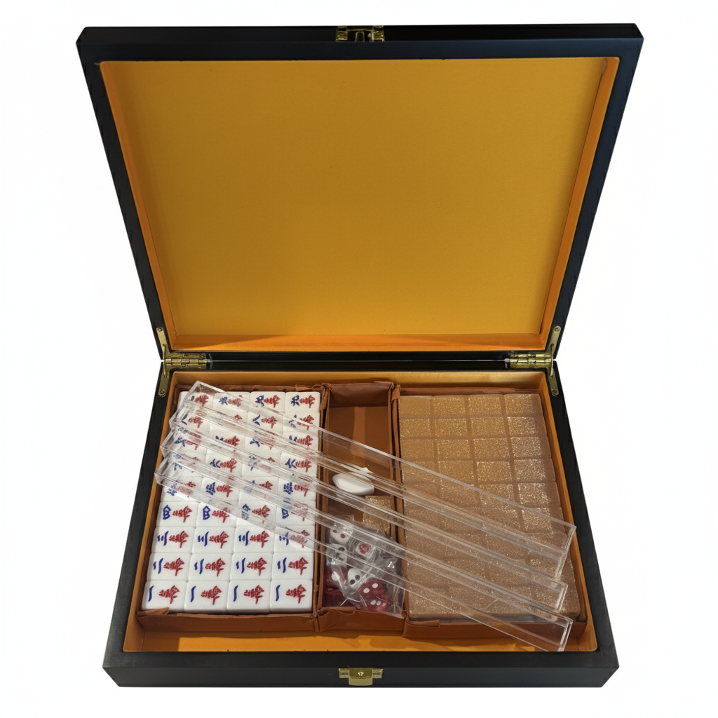Rose Gold Mini Mahjong Set - Luxury Wooden Box