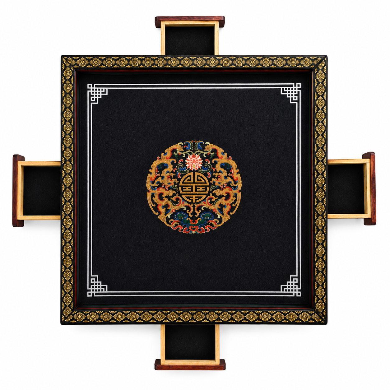 Black Handmade Foldable Mahjong Table