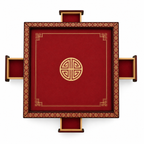 Red Handmade Foldable Mahjong Table