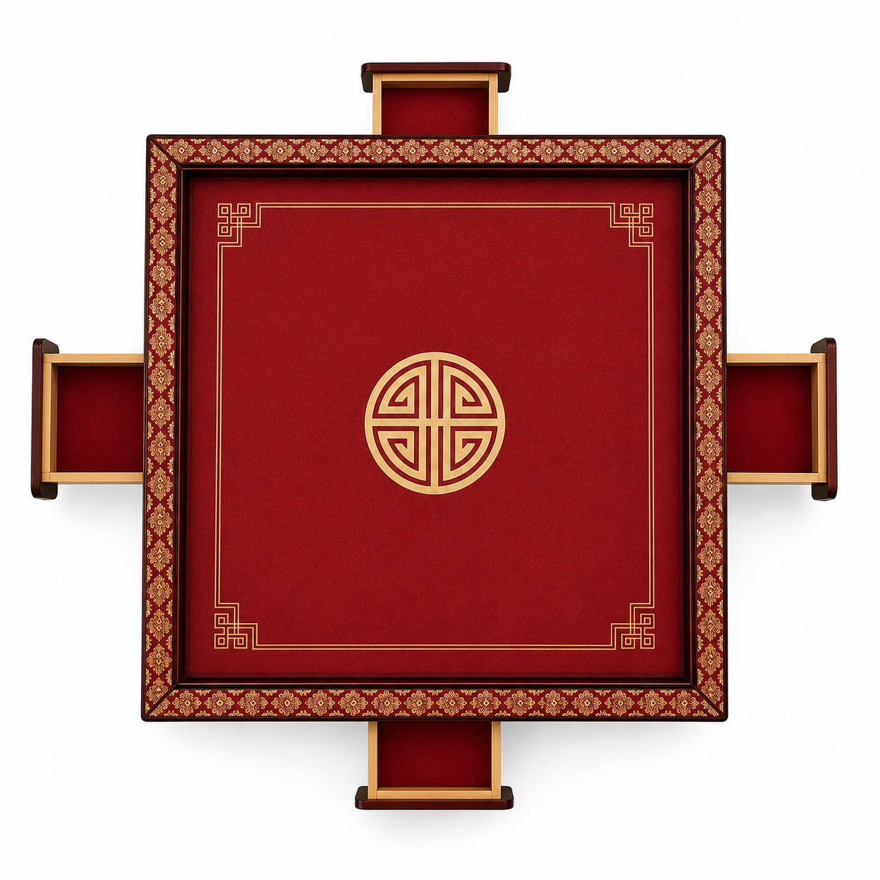 Red Handmade Foldable Mahjong Table