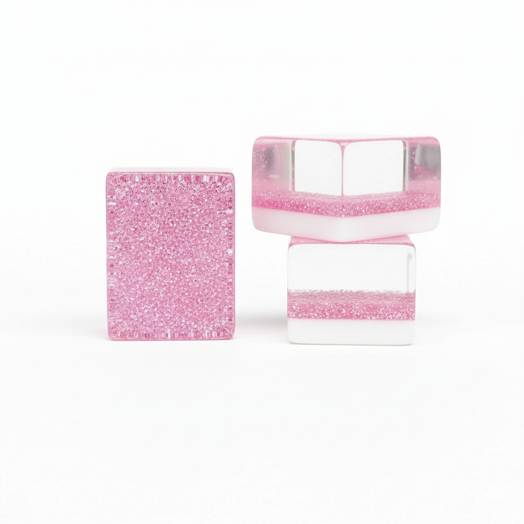 Pink Sparkle - Size 32 (English Engraved) – The Mahjong Boutique